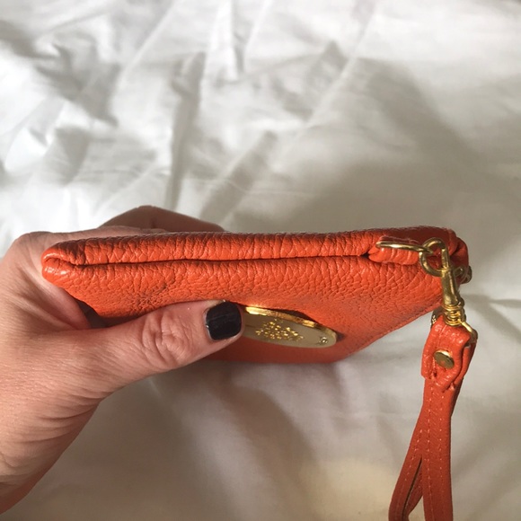 MULBERRY Orange Leather Wristlet Zip -Up - Picture 10 of 12